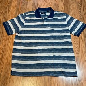 XL Great Blue Striped Polo Shirt